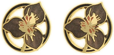 Behave - Dames oorbellen stekers - bruin bloemdesign - retro elegantie