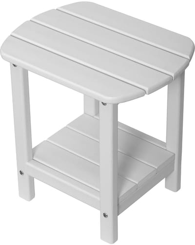 Dailygoods- Bijzettafel 16,5 inch - HDPE Kunststof - Dubbele Tafel - Tuinmeubelen - Buiten - Onderhoudsvriendelijk - Schokbestendig - Tuinmeubel