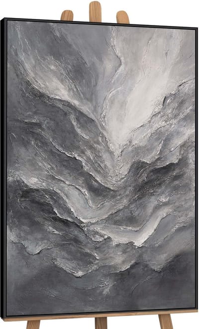 Canvas schilderij handgeschilderd memory of rocks abstract – YS-Art Gallery – Luxe wanddecoratie voor woonkamer – Modern schilderij voor slaapkamer en hal