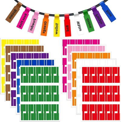 Set van 300 Zelfklevende Kabellabels in 10 Kleuren voor Organisatie van Elektronica en Voedingskabels