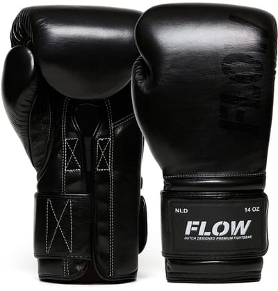 Flow - Challenge Bokshandschoenen - Echt Leer - Zwart 12 oz