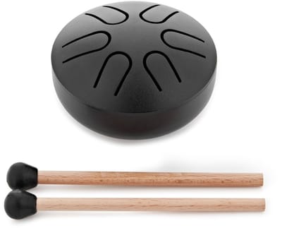 Gear4music Life 3 Steel Tongue Drum 6 Notes, A Pentatonic, Ink Black