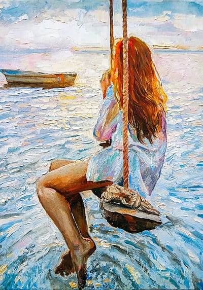 Girl On A Swing- Mint by Michelle decoupage papier A3