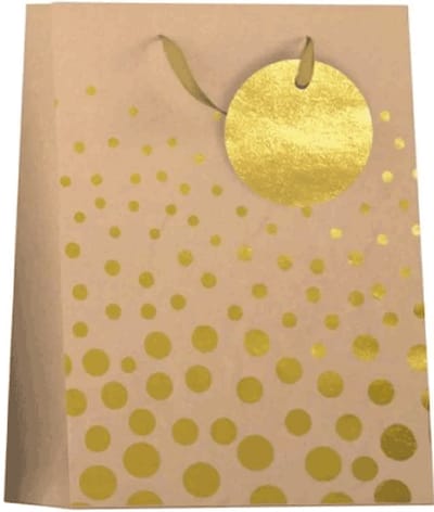 Papieren cadeau tas M Kraft hot stamp
