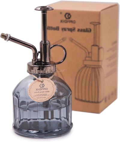 Glazen gieter - Planten sproeier - Kamerplanten verzorgen - Comfortabele pomp - 200 ml - Grijs