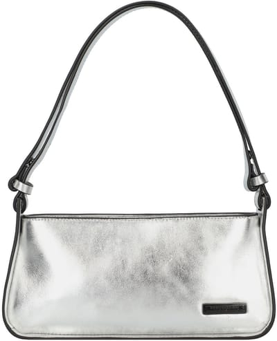 LIEBESKIND BERLIN Leren Schoudertas Franzis Silver Crossbody Bag Silver Zilverkleurig