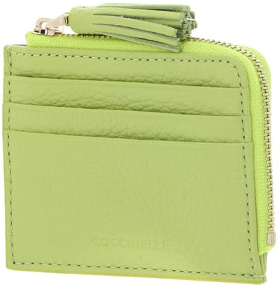 COCCINELLE Leren kaarthoes Tassel Credit Card Holder Green Glow Lichtgroen