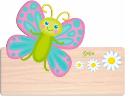 Naambord Vlinder - Kind - Meisje - Jongen - Hout - Dekori - Babykamer - Kinderkamer