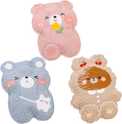 3-Pack Warmwaterkruiken met Schattige Hoezen, Lekvrij en Pluche, Ideaal voor Kinderen en Volwassenen, Handverwarmers voor Binnen en Buiten Gebruik