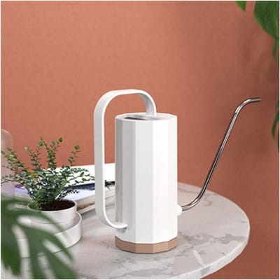 Gieter Plastic - Bloemenkan - Binnen Buiten - Lange Smalle Uitloop - 1.2 Liter - Wit