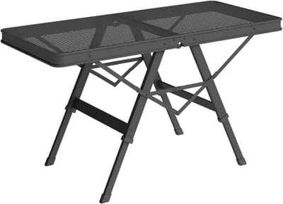 Killogood Kampeertafel hoogteverstelbare vouwtafel met metalen rooster opvouwbaar van aluminium