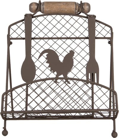 Clayre & Eef Kookboekstandaard 23x21x31 cm Bruin Metaal