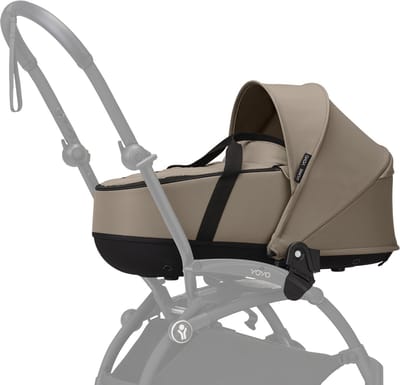 Stokke YOYO Newborn Shell, Taupe - Voor baby's tot 6 maanden of 9 kg - Inclusief semi-harde kap, tweepersoonsmatras en voetenzak - Voor YOYO-frame (los verkrijgbaar)
