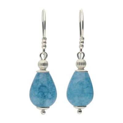 Bela Donaco - Oorbellen Classic – Blauwe Agaat – Sterling Zilver