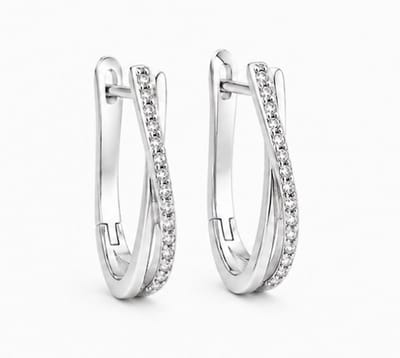 Oorbellen- Zilverkleurig - Zirkonia- Verguld - Roestvrijstalen oorbellen - sieraden – Cadeau tip – Hip - Trendy