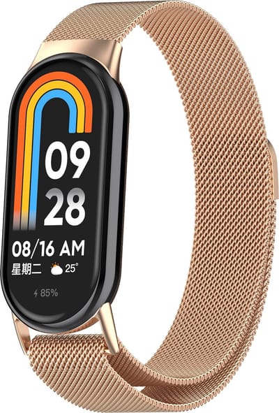 By Qubix - Milanese band - Champagne goud - Geschikt voor Xiaomi Smart Band 8 / 9 / 10