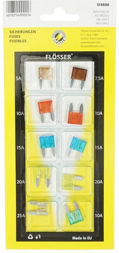 pak van 10 mini zekeringen 11x16x4mm platte pluggable flosser voor motor scooter auto