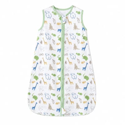 Baby Slaapzak Met Forest Animals Print - Ademende Katoenen Zomerslaapzak 0-24 Maanden - Tweezijdige Rits - Anti-Kras Bescherming - Maat S (tot 70cm)
