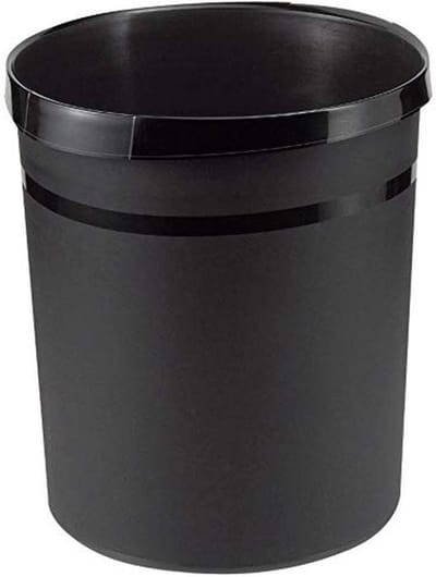 Prullenmand met handgrepen - 18 L, 35 cm hoog, zwart