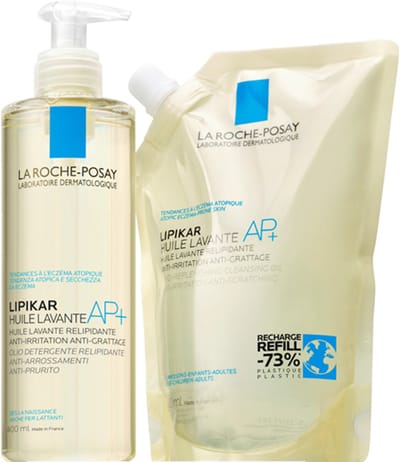 La Roche-Posay Lipikar Reinigingsolie AP+ + Navulling - Droge huid met neiging tot atopisch eczeem - Aqua Posae, Karitéboter en Niacinamide - 400ml