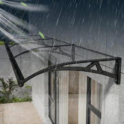 Terras Luifel - Balkon Overkapping - Bescherming Buitenruimte - Robuuste Polycarbonaat - 80x120 cm - Transparant