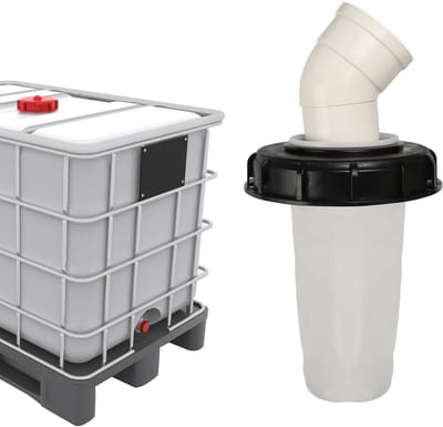 Dailygoods - IBC dekselfilter, 163 mm, IBC dekselfilter, nylon, regenwaterfilter, uitwasbaar met deksel, IBC tankaccessoires, IBC deksel met filter voor IBC regenwatertank DN 150