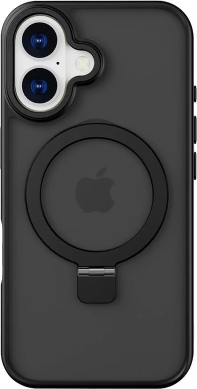 Casify Kickstand Hoesje geschikt voor MagSafe iPhone 16 Plus Hoesje - Mat Zwart