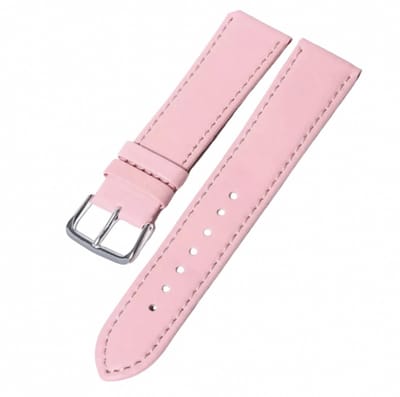 Horlogebandje roze leer 20 mm - Charme Bijoux