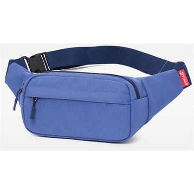 Modèles Universels Homme et Femme Sac Banane Sacs Bandoulière Sacs de Sport pour Téléphone Portable Couleur Unie Grande Capacité Sac de Poitrine bleu