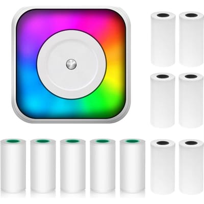 Mini thermische printer Multifunctionele draagbare stickermaker met RGB-licht Instant Photo Inkless