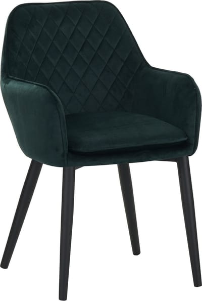Colenis® - Jay Eetkamerstoel - Set Van 2 - Groen - Fluweel - Velvet - Met armleuning