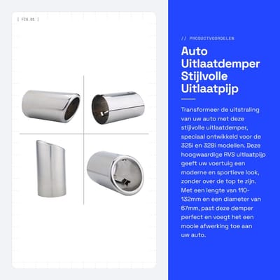 Dailygoods- Achteruitlaatdemper 2 Stuks - Roestvrij Staal - Corrosiebestendig - Einde Uitlaat Pijp - Voor 325i/328i - Eenvoudig te Installeren - Uitlaatpijp
