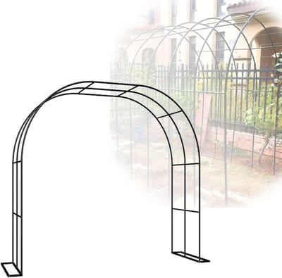Rozenboog Metaal - Tuinboog Klimplanten - Tuin Decoratie - Verzinkt Staal - 240 x 250 cm - Zwart