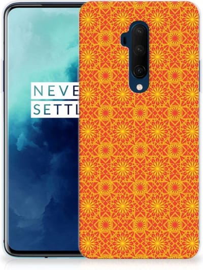 Back Cover voor OnePlus 7T Pro TPU bumper Batik Oranje