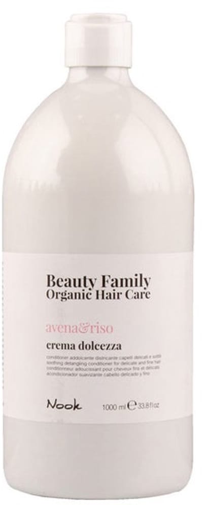 Nook Beauty Family Organic Hair Care Avena&Riso Crema Dolcezza 1L - Soothing detangling conditioner for delicate and fine hair