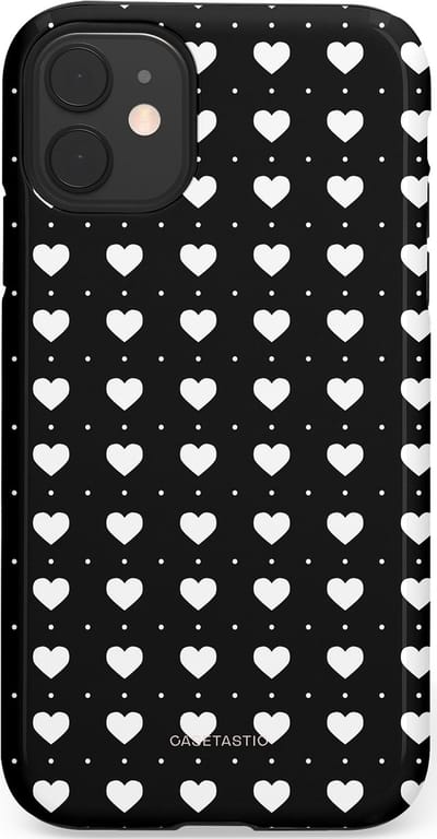 Casetastic Hoesje Geschikt voor Apple iPhone 11 - Stijlvolle Beschermende Duo-layer Case - Stipjes en Hartjes