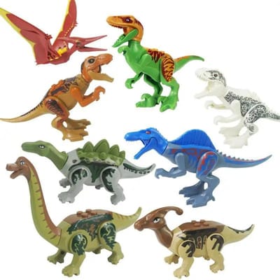 8 Stuks/set Jurassic Dinosaurus Blokken Speelgoed Jurassic Actiefiguren Modellen Bouwstenen Speelgoed Compatibel met Dinosaurus