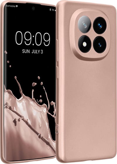 kwmobile metallic telefoonhoesje van TPU - geschikt voor Xiaomi Redmi Note 14 Pro+ 5G / Redmi Note 14 Pro Plus 5G - Flexible case voor smartphone - In metallic roségoud