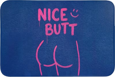 Badmat 90x60 cm - Antislip - Brutaal - Grappig - Blauw - Badmatten voor badkamer - Badkamermat - Douchemat - Badkamer mat