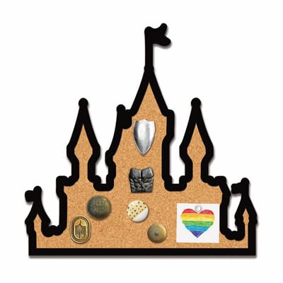 Allecto - Kasteel Pinbord - Wandgemonteerd Kurkbord - Houten Lijst - Herinneringen - Decoratie - 25x25 cm - Geschikt voor Thuis - Natuurlijke kleur