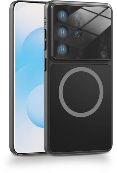 Casemania Hoesje Geschikt voor Samsung Galaxy S26 Ultra - Zwart - Luxe Matte-Feel Siliconen Back Cover - Geschikt voor MagSafe - Ingebouwde Lens Bescherming - Magnetische Telefoonhoesje