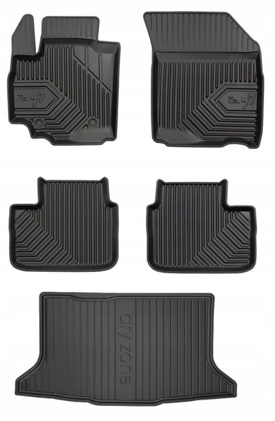 Frogum Voordeelset - Premium Automatenset No.77 + Dry Zone Kofferbakmat - Geschikt voor Suzuki SX4 (2006-2014) - TPE Rubber - Geurloos - Zwart