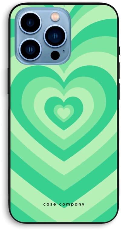 Case Company® - Hoesje geschikt voor iPhone 13 Pro Max hoesje - Hart Groen - Biologisch Afbreekbaar Telefoonhoesje - Bescherming alle Kanten en Schermrand