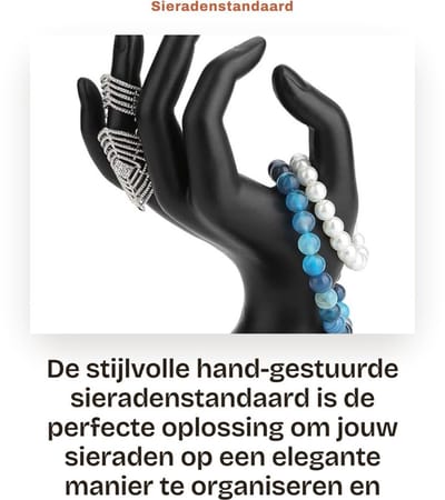 Dailygoods- Sieradenstandaard Elegante OK Hand - Sieraden Organizer - Ringenhouder - Armband Houder - Sieradenrek - Hoogwaardige Materialen - Sieradenhouder