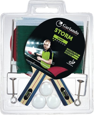 Garlando Storm Plus - Set met 2 Bats - 3 Pingpong ballen - Net en Palen - ITTF