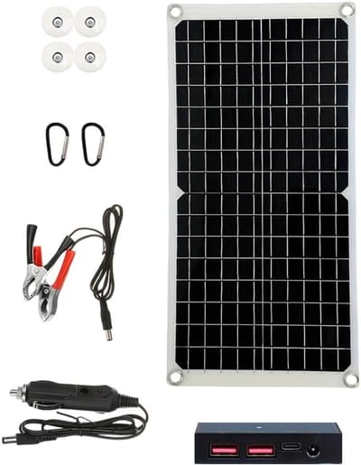 Zonnepaneel - Draagbare oplader - Kamperen - Monokristallijn - 20W - Zwart