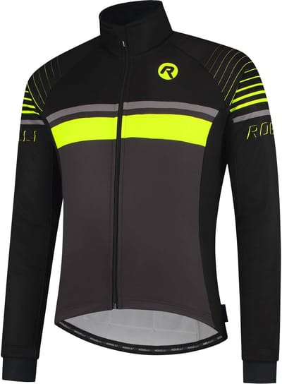 Rogelli Hero Fietsjack Winter - Heren - Grijs, Zwart, Fluor Geel - Maat M