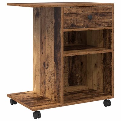 vidaXL - Printerstand - Oud - hout - 60 - x - 40 - x - 68,5 - cm - Bewerkt - hout