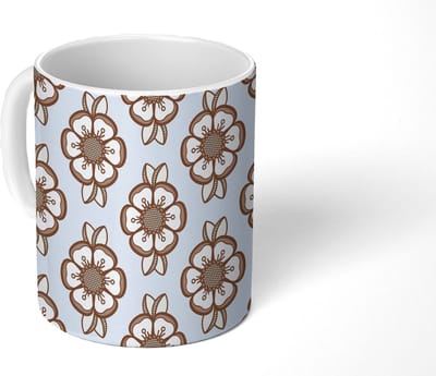 Mok - Koffiemok - Retro - Bloemen - Design - Mokken - 350 ML - Beker - Koffiemokken - Theemok
