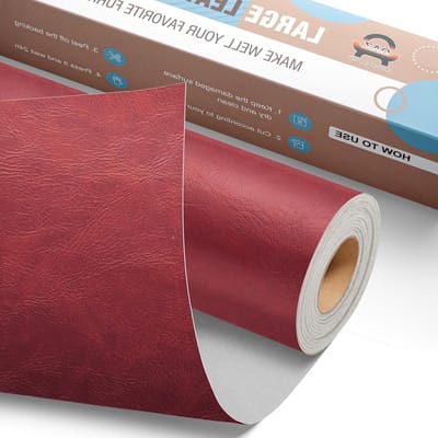 Reparatieset voor Kunstleer, Zelfklevende Patches voor Meubels, Autozitplaatsen en Tassen, 40 x 80 cm, Kleur Neu Weinrot